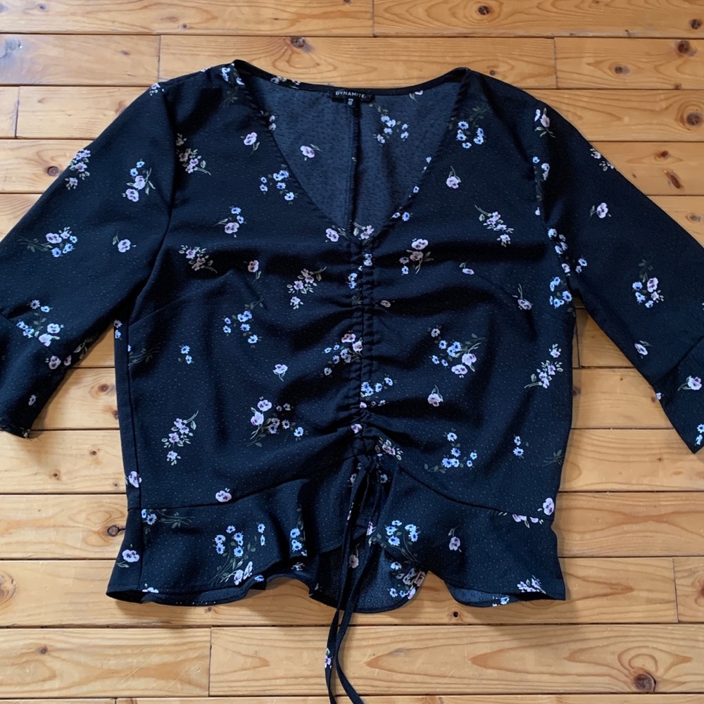 Floral Ruched Blouse
